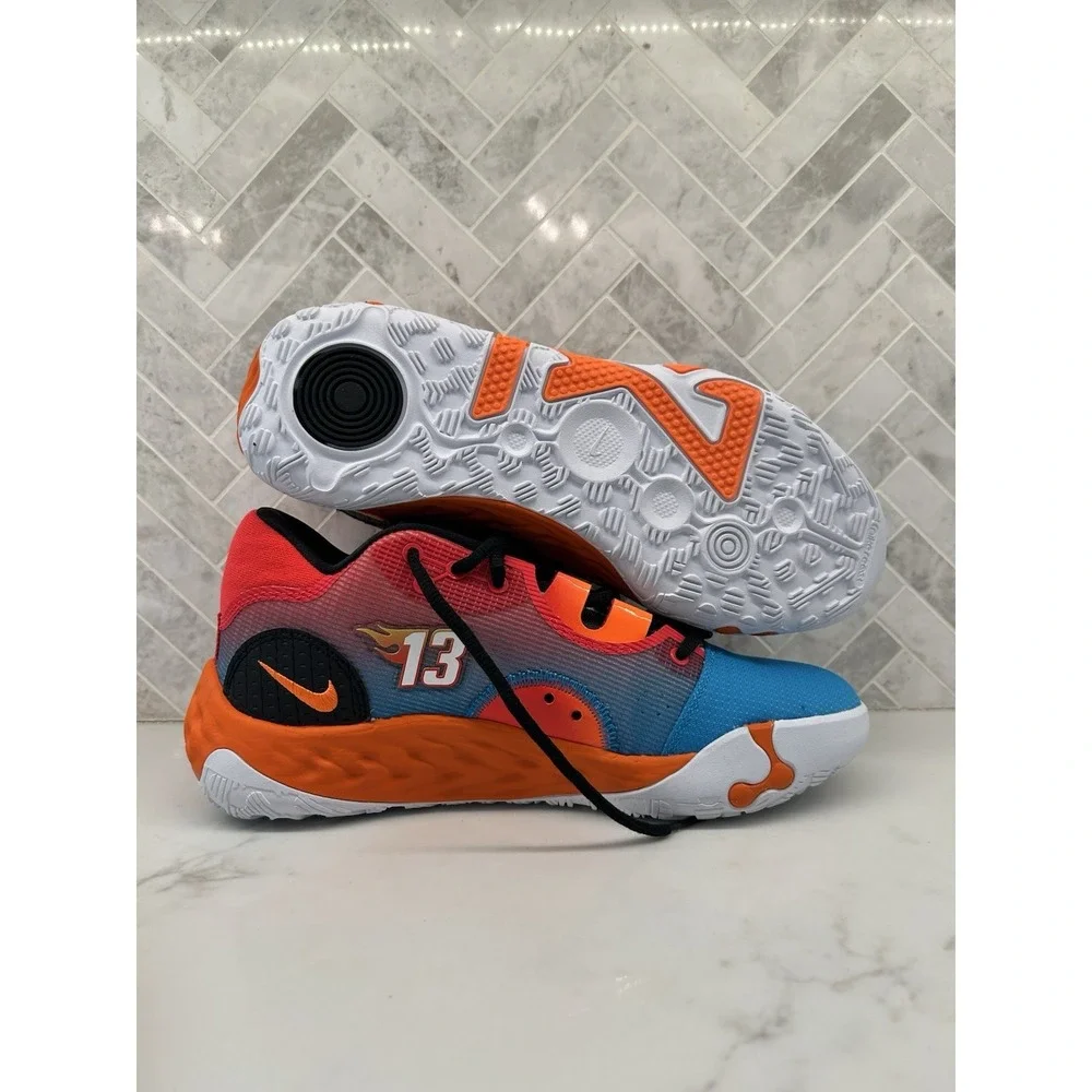 Nike PG 6 NRG Hot Wheels DH8446-400 Laser Blue Orange Sneakers Shoes Mens Size 8